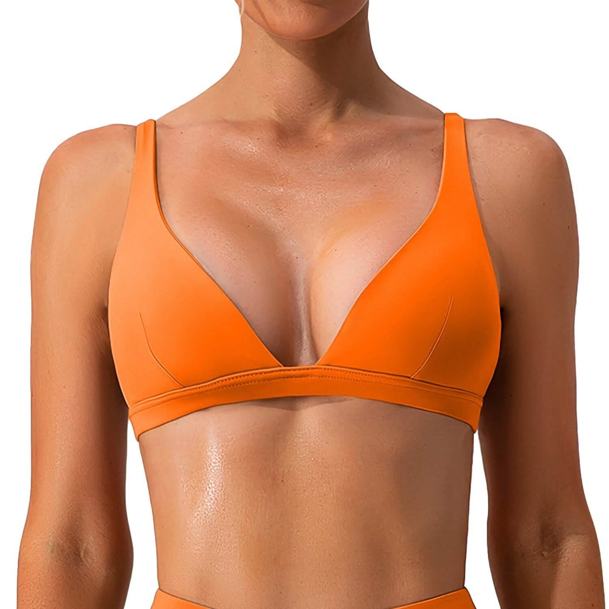 Women's Deep V-Neck U-Shaped Back Sports Bra - A-1 Thread Vault