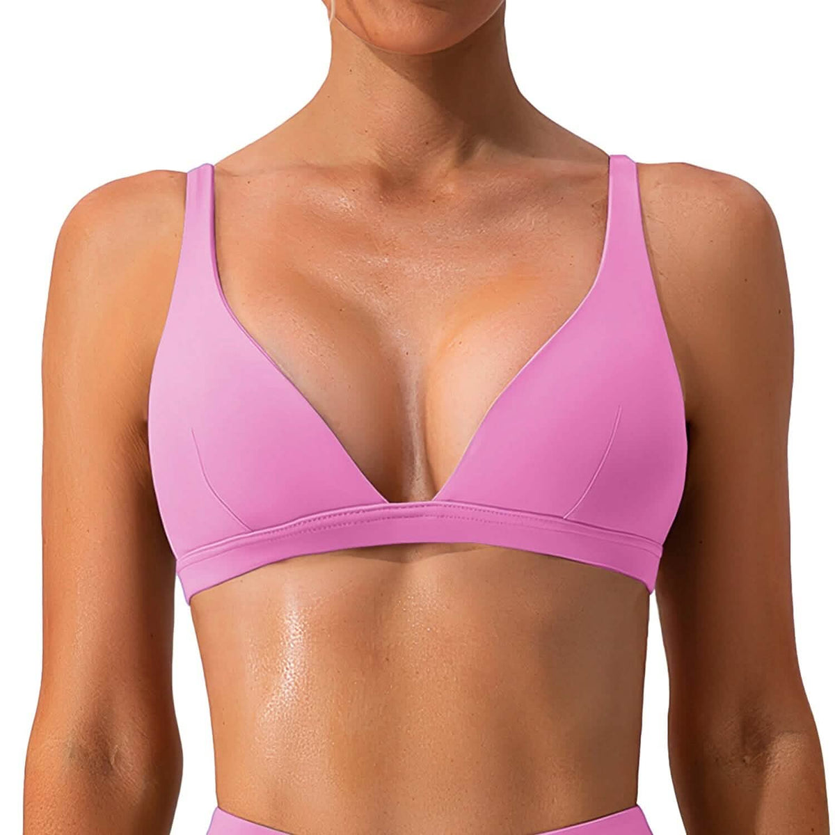 Women's Deep V-Neck U-Shaped Back Sports Bra - A-1 Thread Vault