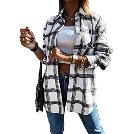 Women's Fall Clothes Plaid Jacket Long Sleeve - A-1 Thread Vault