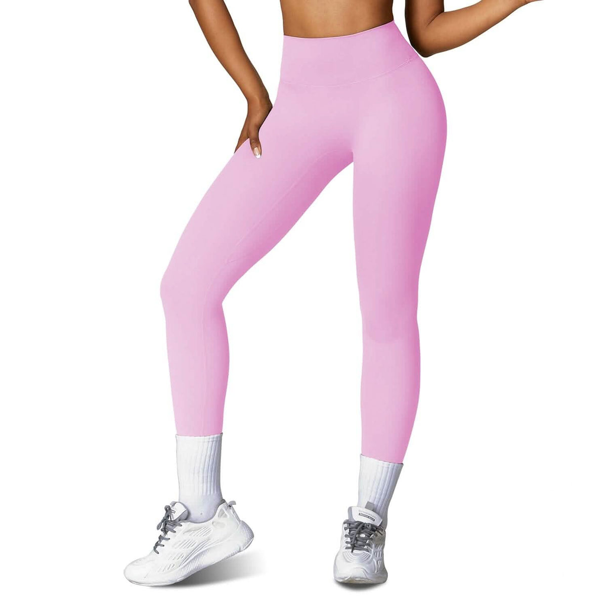 Women's High Waist Workout Leggings Tummy Control Compression with 25" Inseam No Front Seam - A-1 Thread Vault