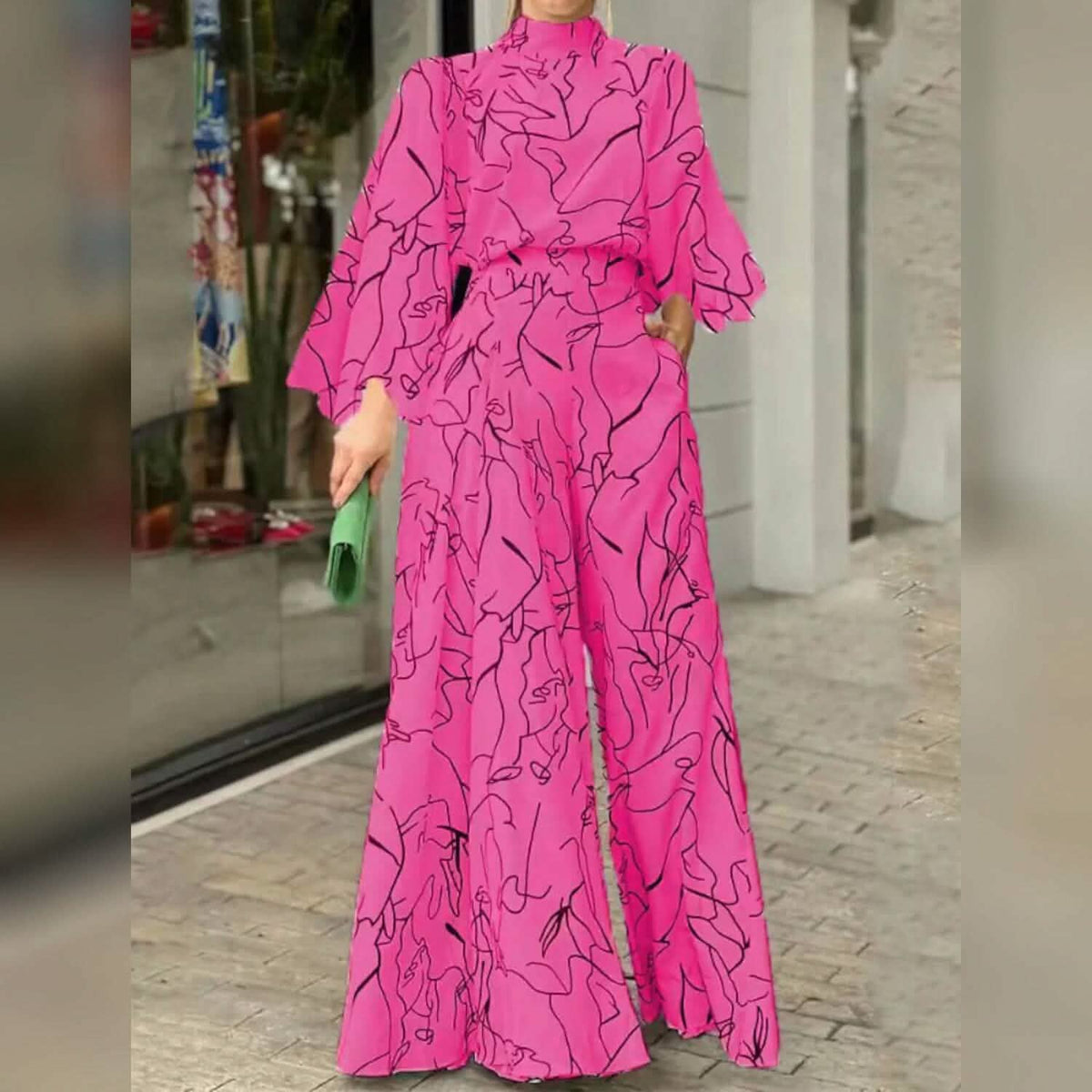 Women's Jumpsuit Pocket Print Floral Stand Collar Streetwear - A-1 Thread Vault