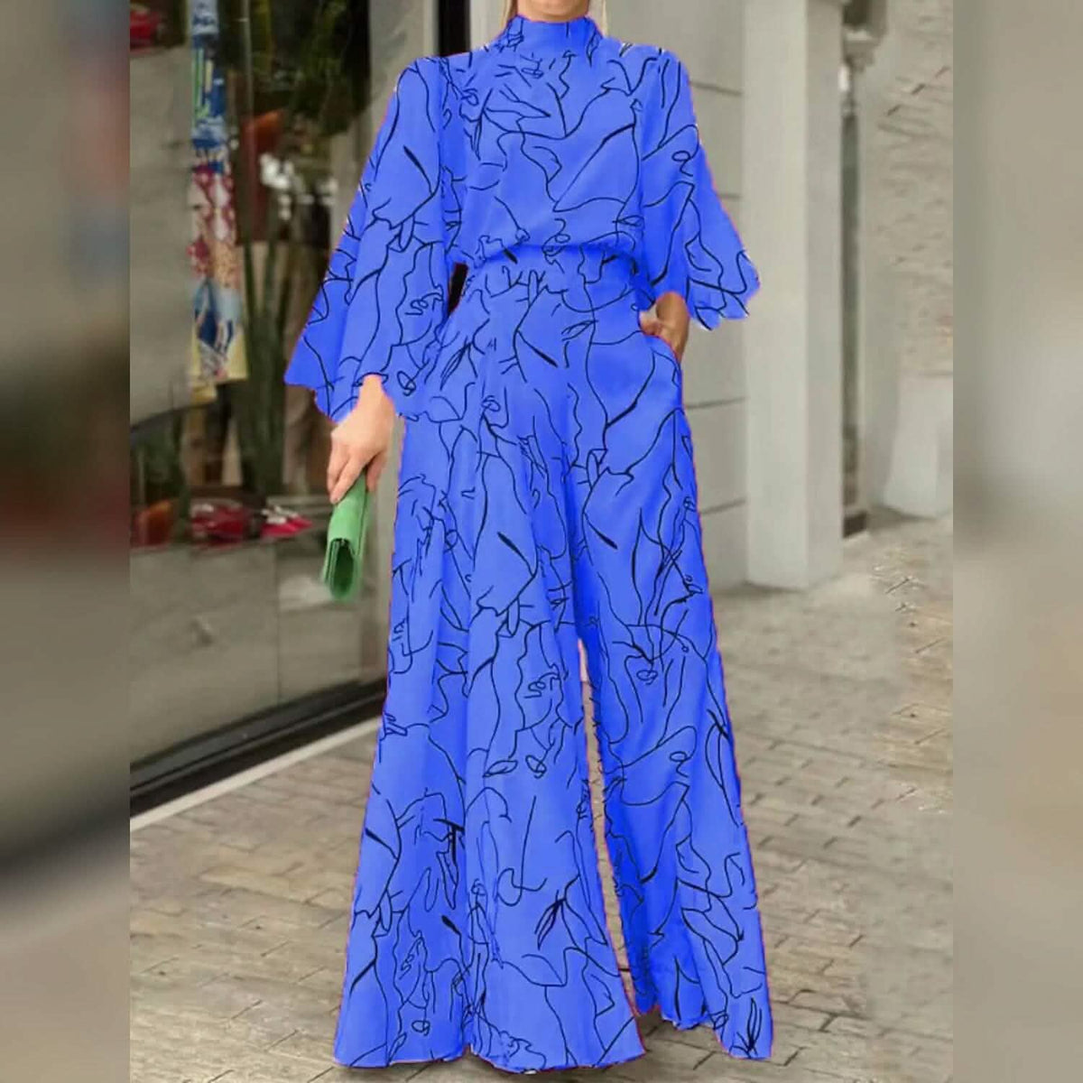 Women's Jumpsuit Pocket Print Floral Stand Collar Streetwear - A-1 Thread Vault
