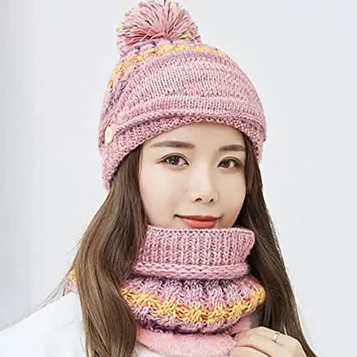 Women's Knitted Hat Scarf Mask Set - A-1 Thread Vault