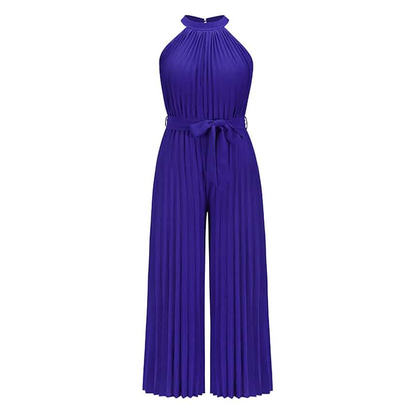 Women's Lace-Up Halter Casual Wide-Leg Jumpsuit - A-1 Thread Vault