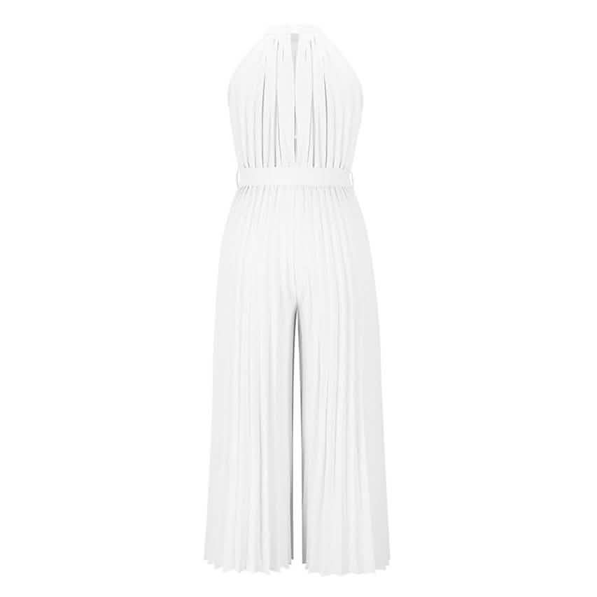 Women's Lace-Up Halter Casual Wide-Leg Jumpsuit - A-1 Thread Vault