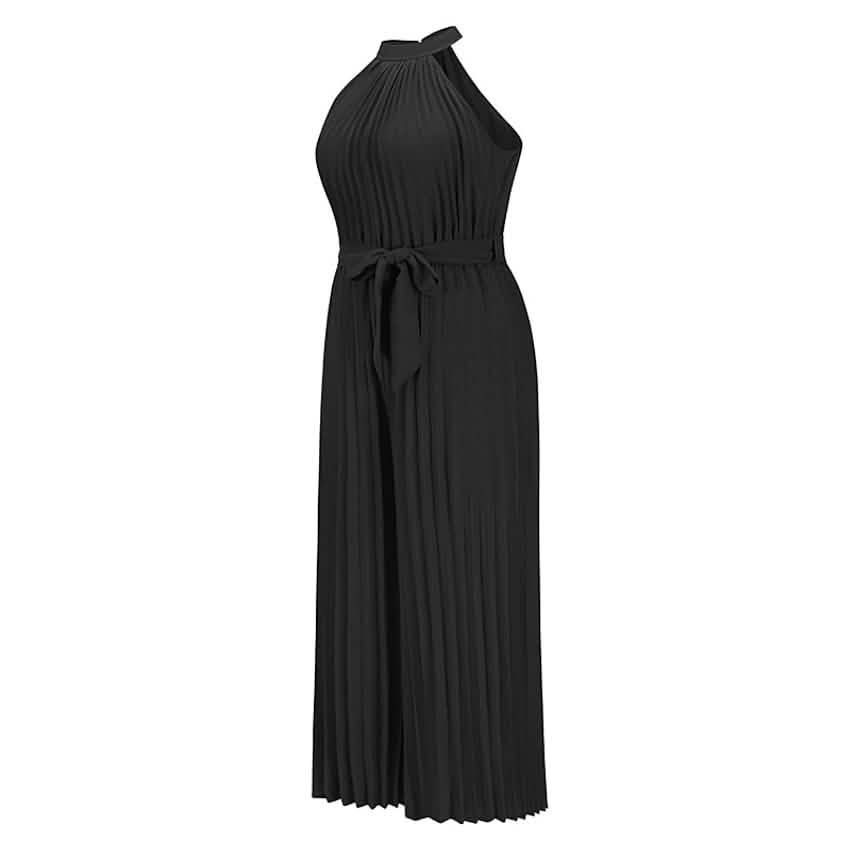 Women's Lace-Up Halter Casual Wide-Leg Jumpsuit - A-1 Thread Vault