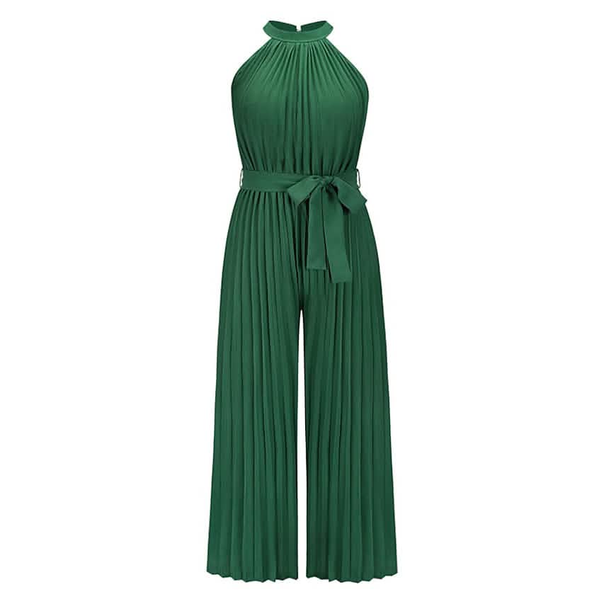Women's Lace-Up Halter Casual Wide-Leg Jumpsuit - A-1 Thread Vault