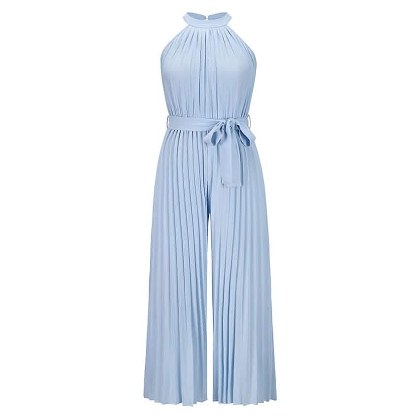 Women's Lace-Up Halter Casual Wide-Leg Jumpsuit - A-1 Thread Vault