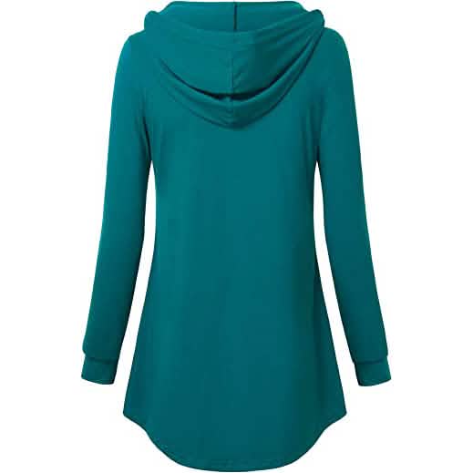 Women's Long Sleeve Hooded Tunic Tops - A-1 Thread Vault