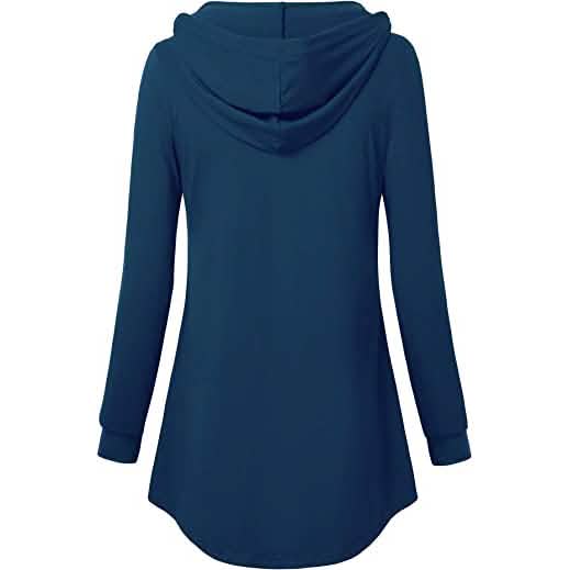 Women's Long Sleeve Hooded Tunic Tops - A-1 Thread Vault
