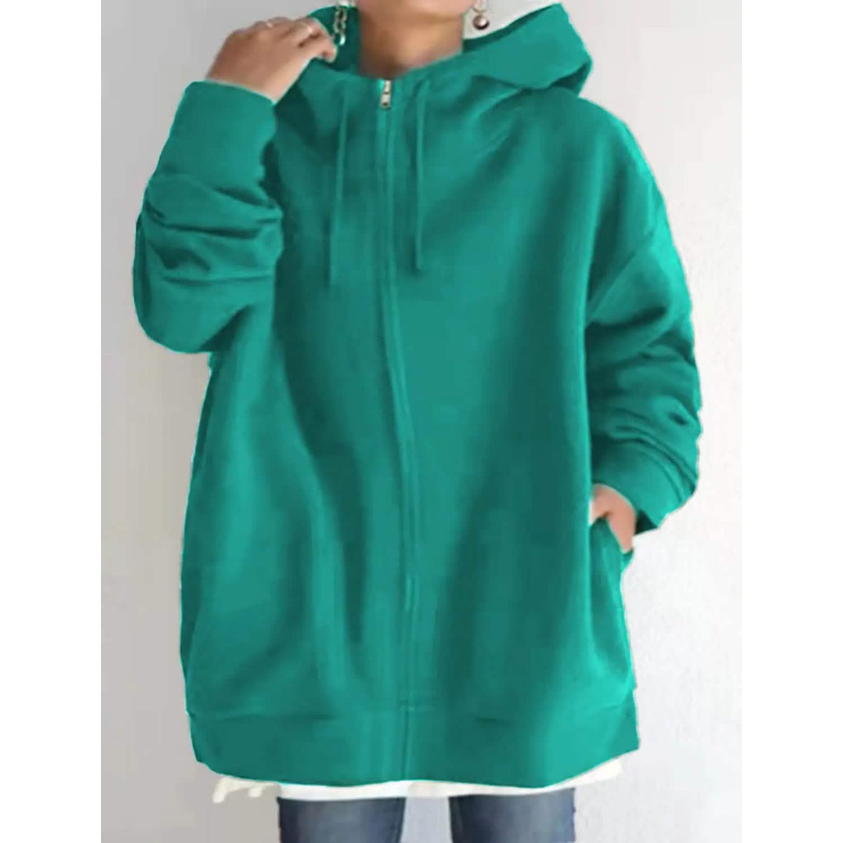 Women's Plus Size Jacket Zipper Pocket Solid Formal Long Sleeve - A-1 Thread Vault