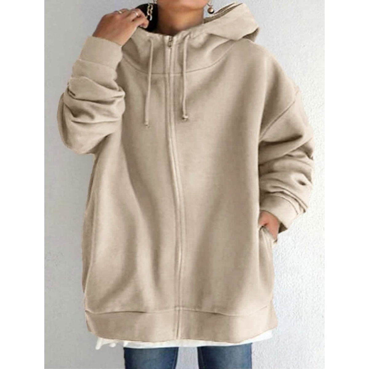 Women's Plus Size Jacket Zipper Pocket Solid Formal Long Sleeve - A-1 Thread Vault