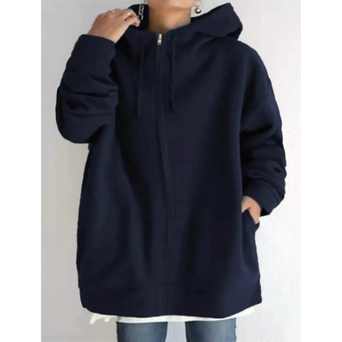 Women's Plus Size Jacket Zipper Pocket Solid Formal Long Sleeve - A-1 Thread Vault