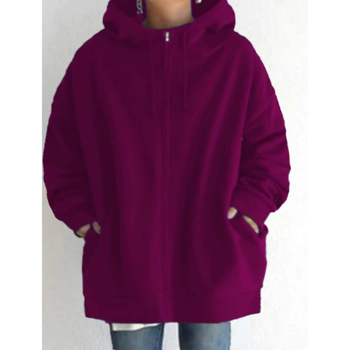 Women's Plus Size Jacket Zipper Pocket Solid Formal Long Sleeve - A-1 Thread Vault