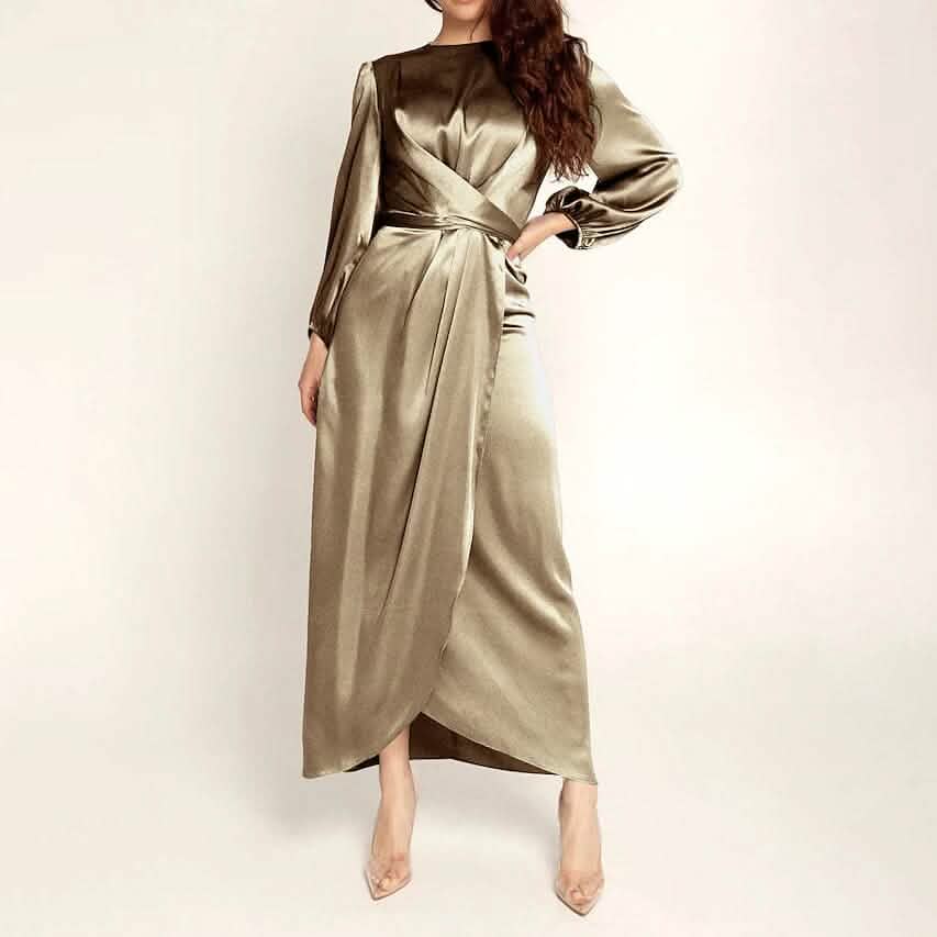 Women's Satin Swing Maxi Dress - A-1 Thread Vault