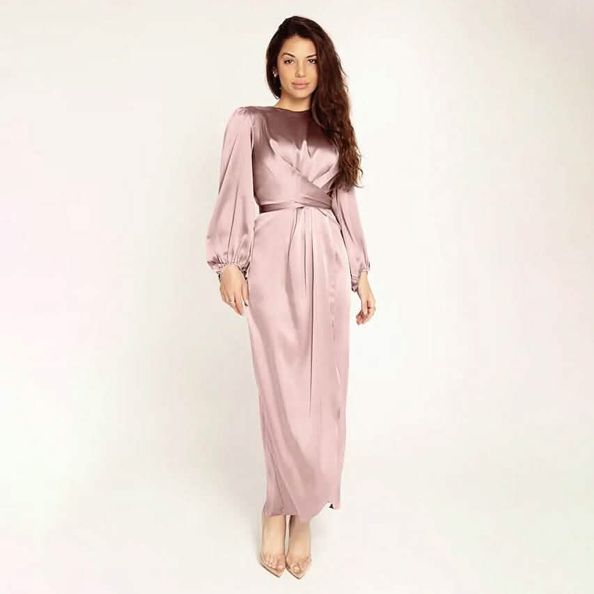 Women's Satin Swing Maxi Dress - A-1 Thread Vault