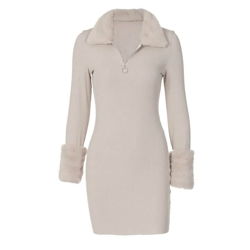 Women's Sheath Dress Long Sleeve Pure Color - A-1 Thread Vault