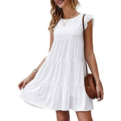 Women's Sleeveless Ruffle Sleeve Summer Dress - A-1 Thread Vault