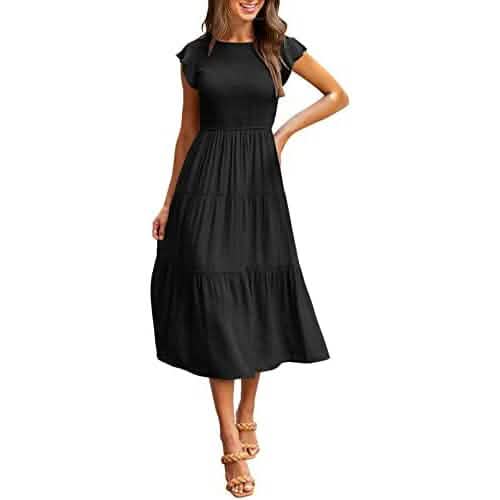 Women's Summer Casual Tiered A-Line Dress - A-1 Thread Vault