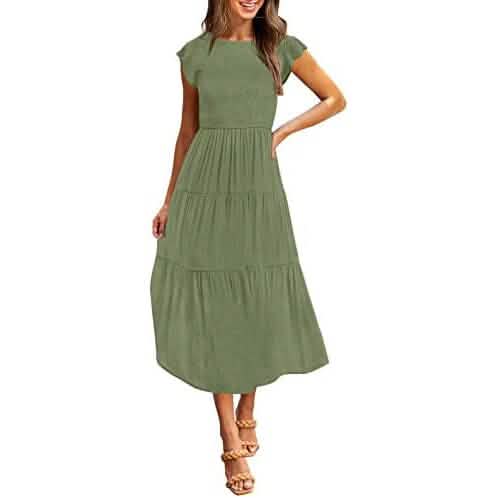 Women's Summer Casual Tiered A-Line Dress - A-1 Thread Vault