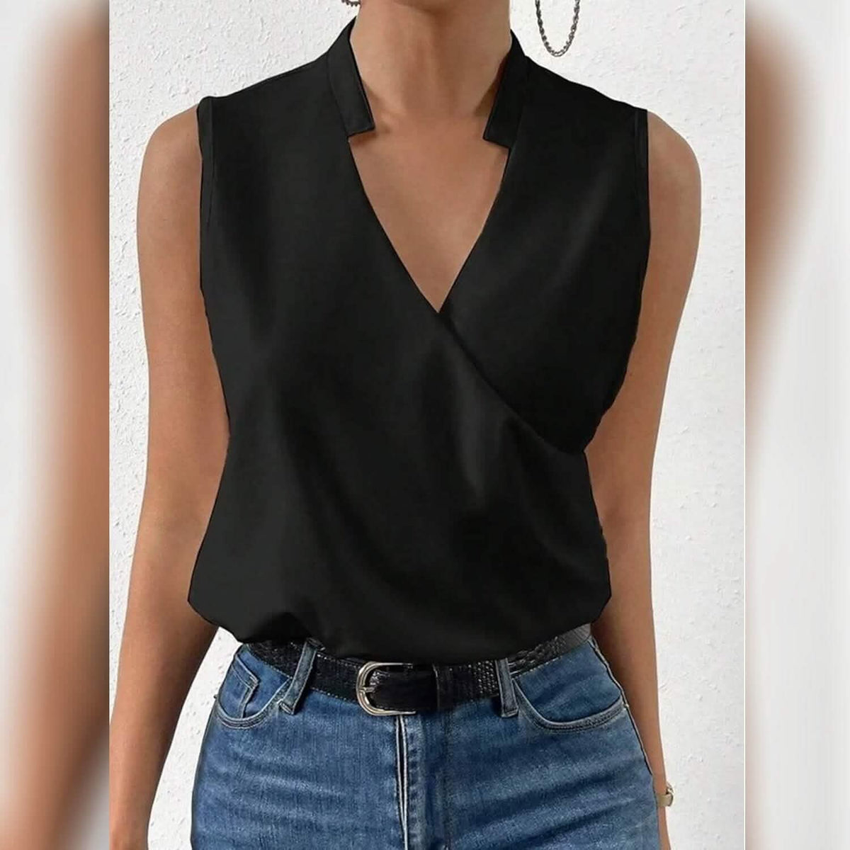 Women's Tank Top Plain Sleeveless V Neck - A-1 Thread Vault