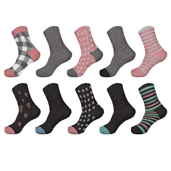 Women's Ultra-Plush Cozy Warm Fuzzy Fluffy Crew Socks - A-1 Thread Vault