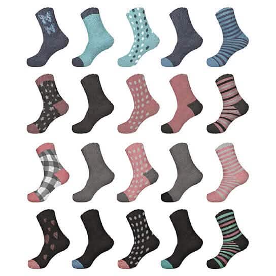 Women's Ultra-Plush Cozy Warm Fuzzy Fluffy Crew Socks - A-1 Thread Vault