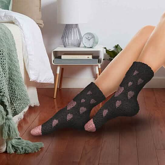 Women's Ultra-Plush Cozy Warm Fuzzy Fluffy Crew Socks - A-1 Thread Vault