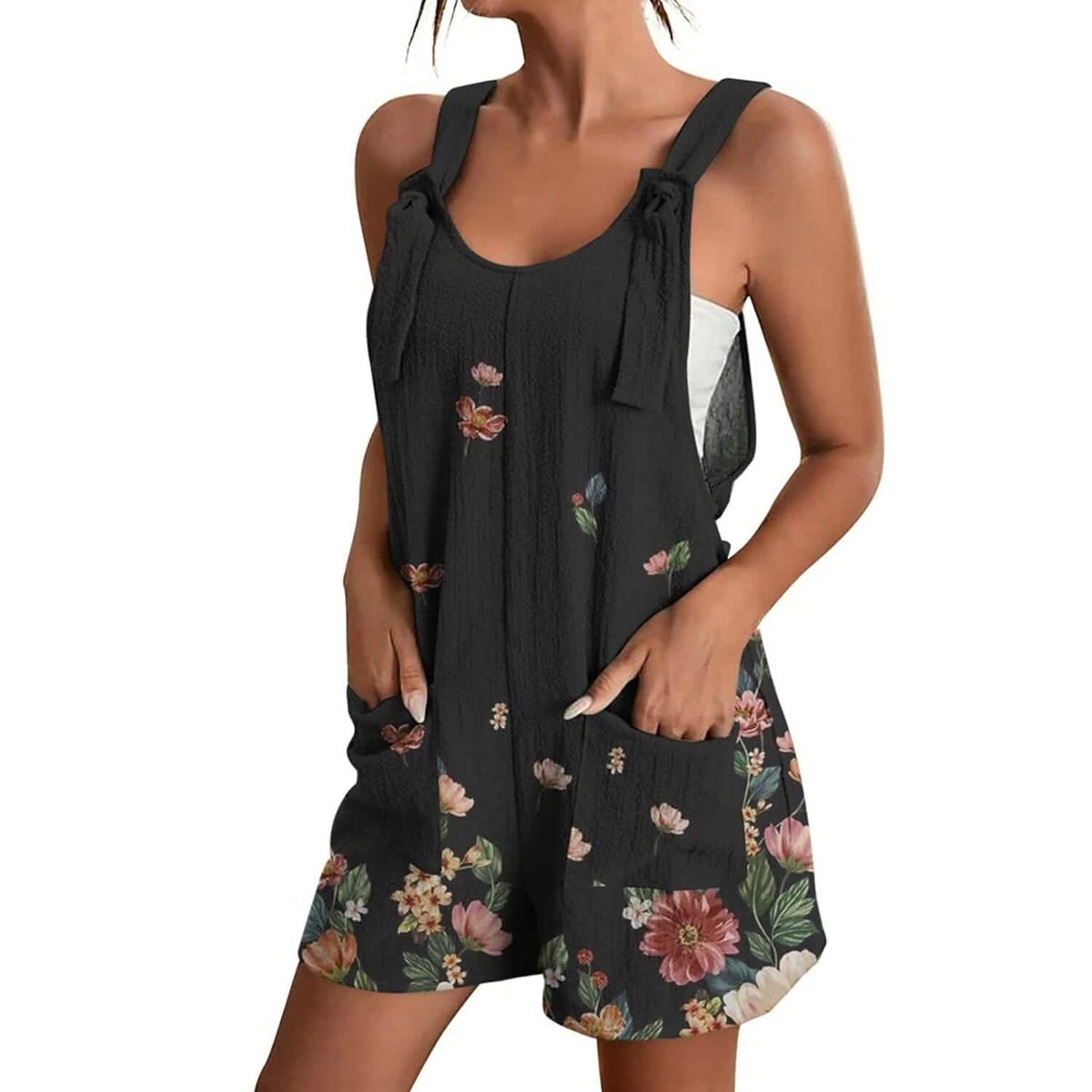 Womens V-Neck Strap Pocket Jumpsuit - A-1 Thread Vault