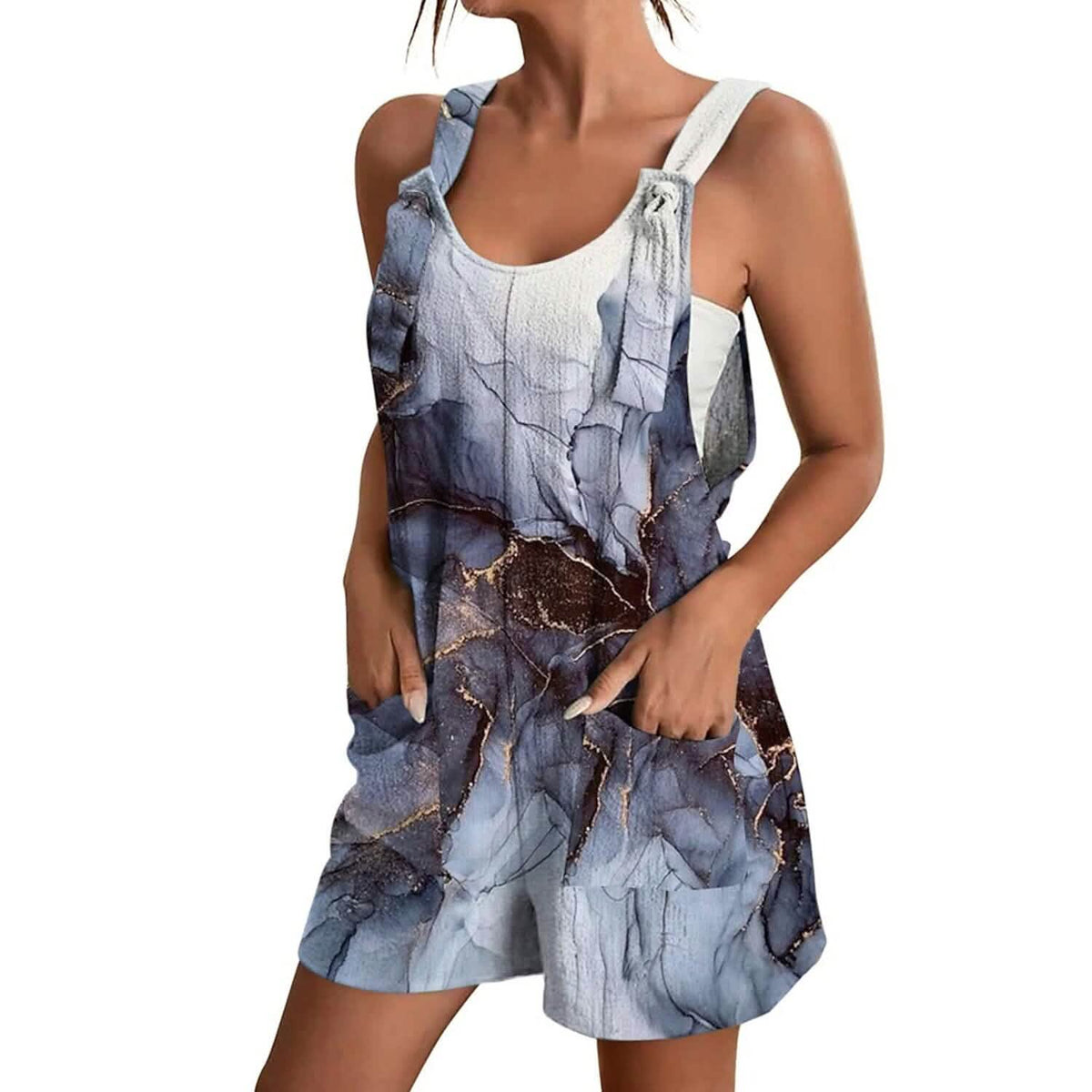 Womens V-Neck Strap Pocket Jumpsuit - A-1 Thread Vault
