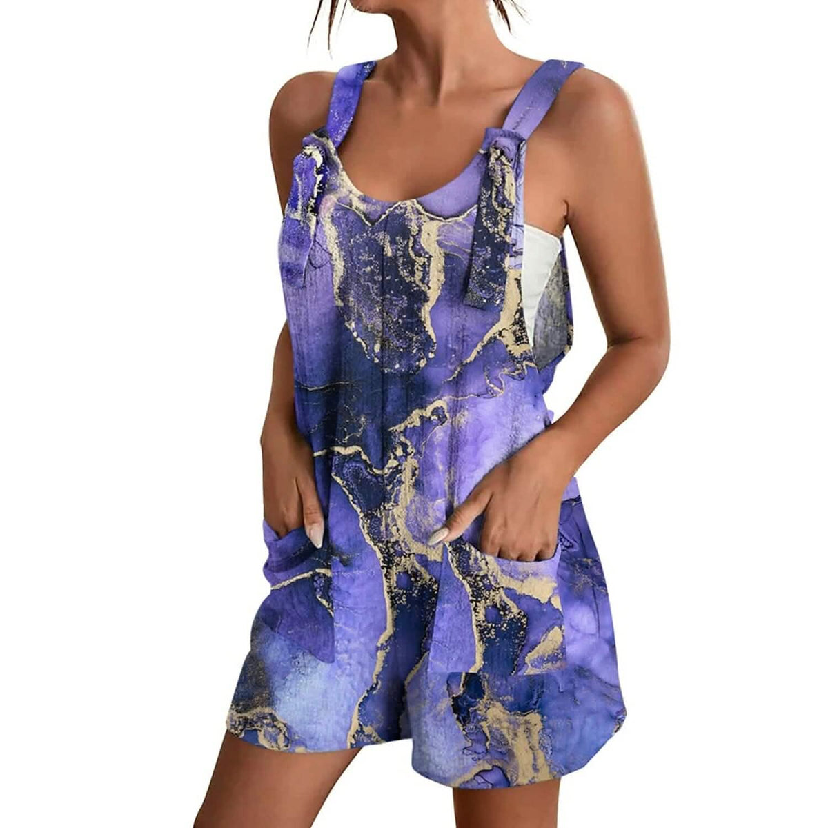 Womens V-Neck Strap Pocket Jumpsuit - A-1 Thread Vault