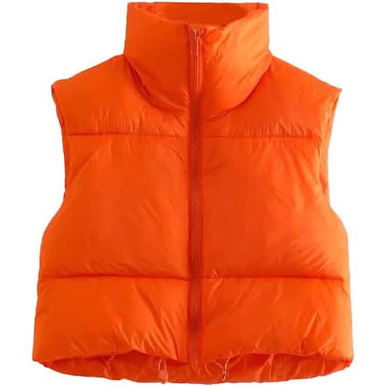 Women's Winter Crop Vest Lightweight Sleeveless Warm Outerwear Puffer Vest Padded Gilet - A-1 Thread Vault