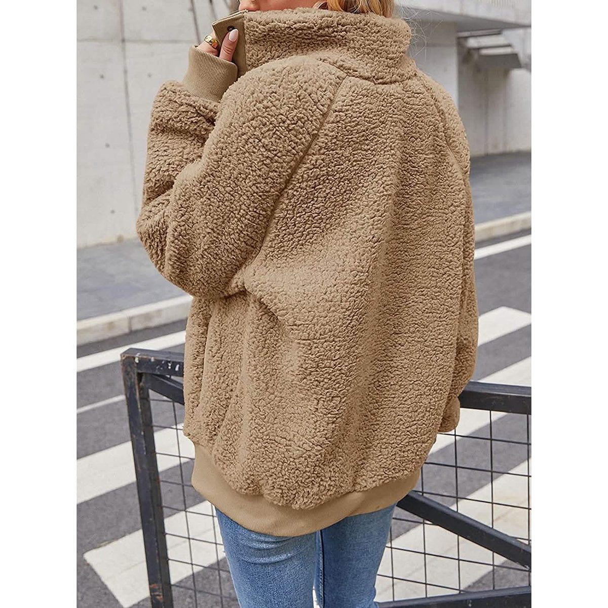 Womens Winter Sherpa Fleece Button Jacket Coat - A-1 Thread Vault