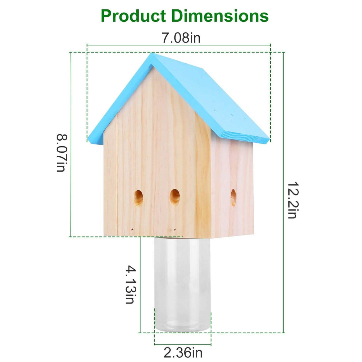 Wood Carpenter Bee Trap Outdoor Natural Pine Wood - A-1 Thread Vault