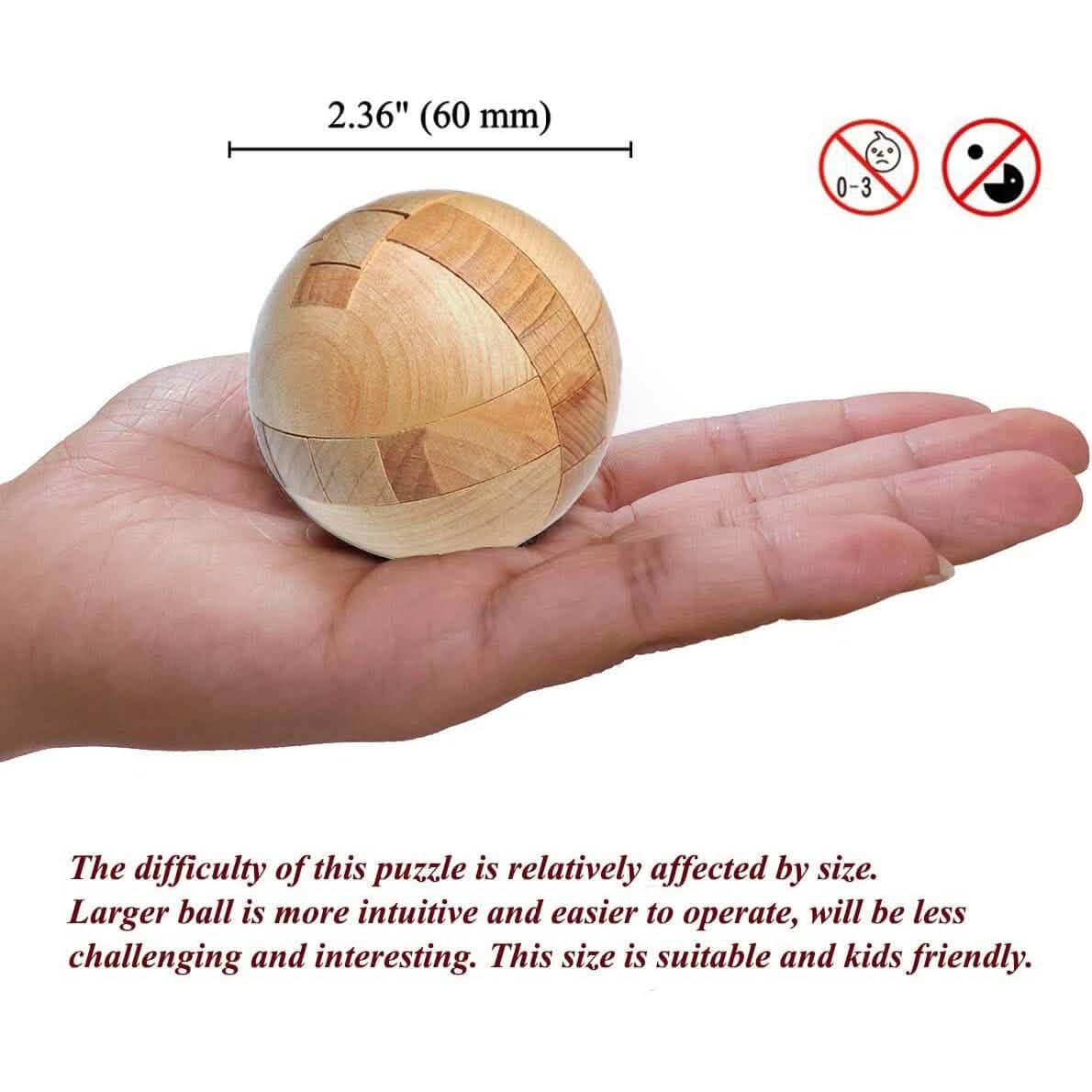 Wooden Puzzle Magic Ball Brain Teasers Toy Intelligence Game - A-1 Thread Vault