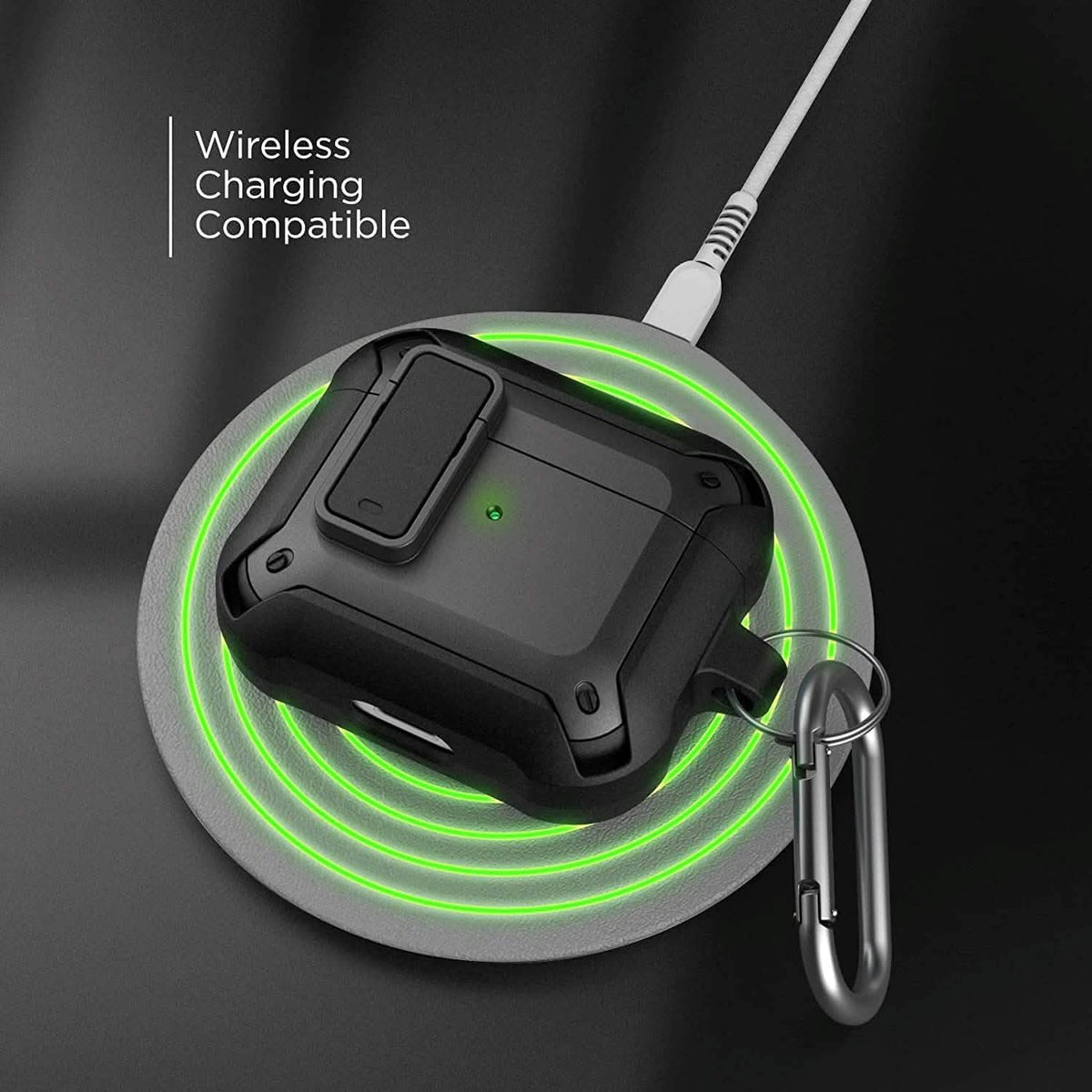 X-Armor for Airpods 3rd Generation Case with Locking Lid | Protective Carrying Pod with Carabiner Keychain (Airpods Gen 3) - A-1 Thread Vault