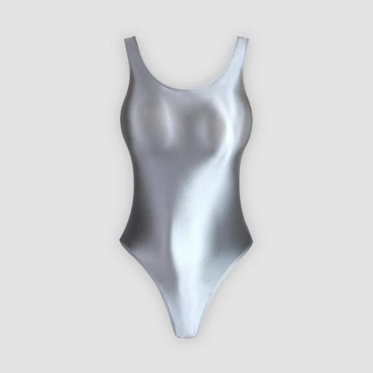 XClocKNYoung satin glossy swimsuit Satin Glossy Leotards U-shaped back High-Cut Bikini Thong Bodysuit glossy swimsuit - A-1 Thread Vault