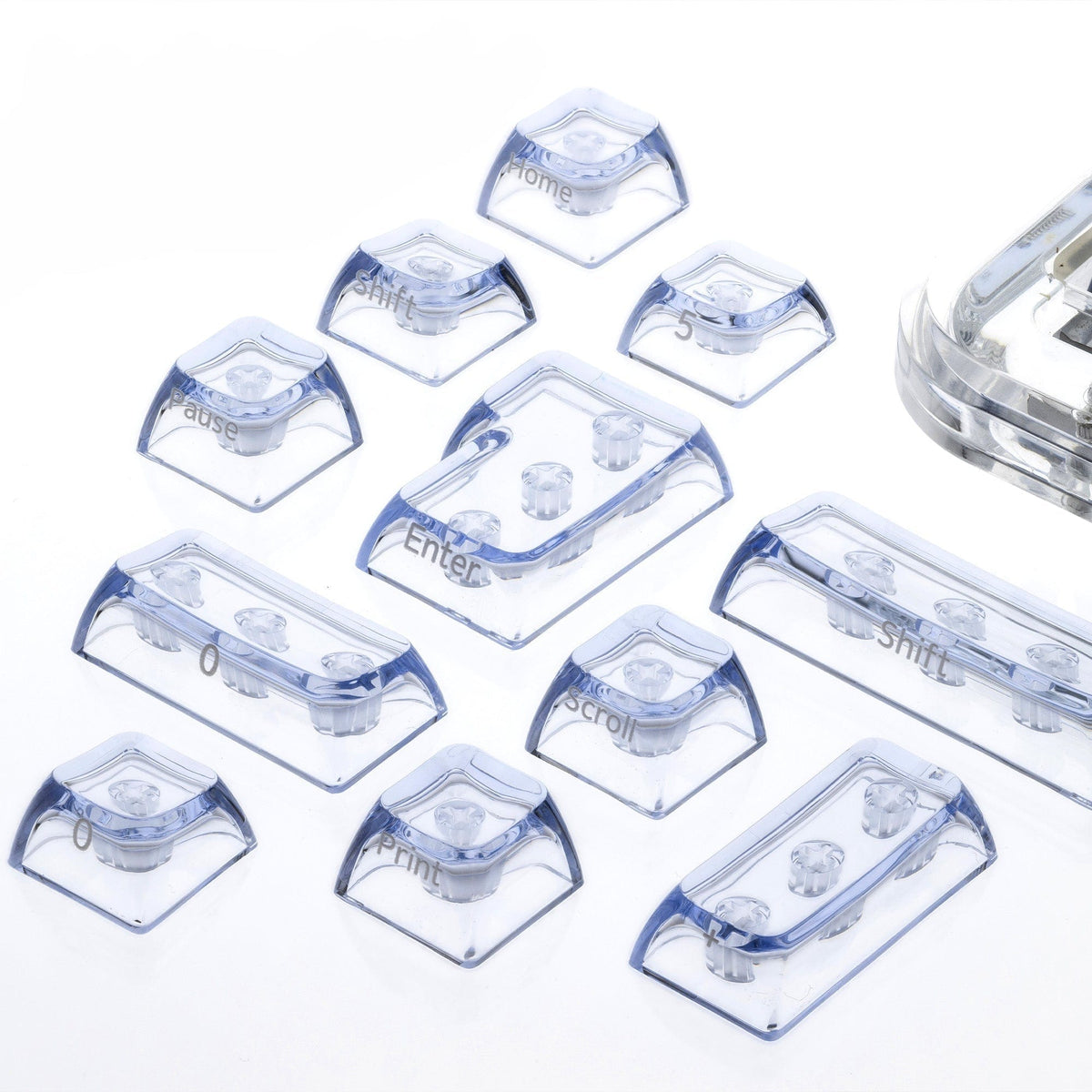 XVX Arctic Transparent SA Profile Double-Shot PC Keycap Set - A-1 Thread Vault