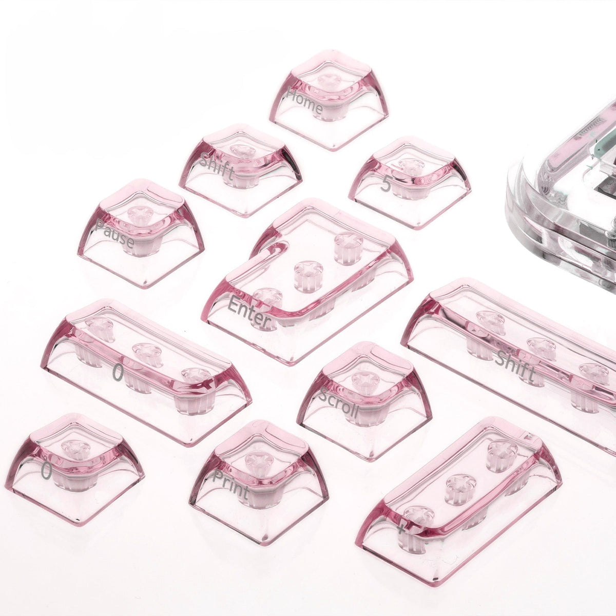 XVX Arctic Transparent SA Profile Double-Shot PC Keycap Set - A-1 Thread Vault