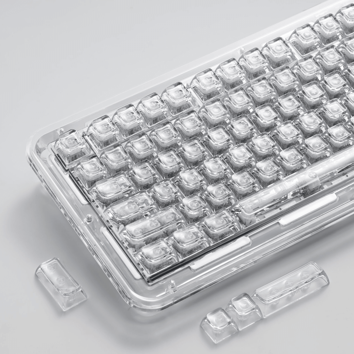XVX Arctic Transparent SA Profile Double-Shot PC Keycap Set - A-1 Thread Vault