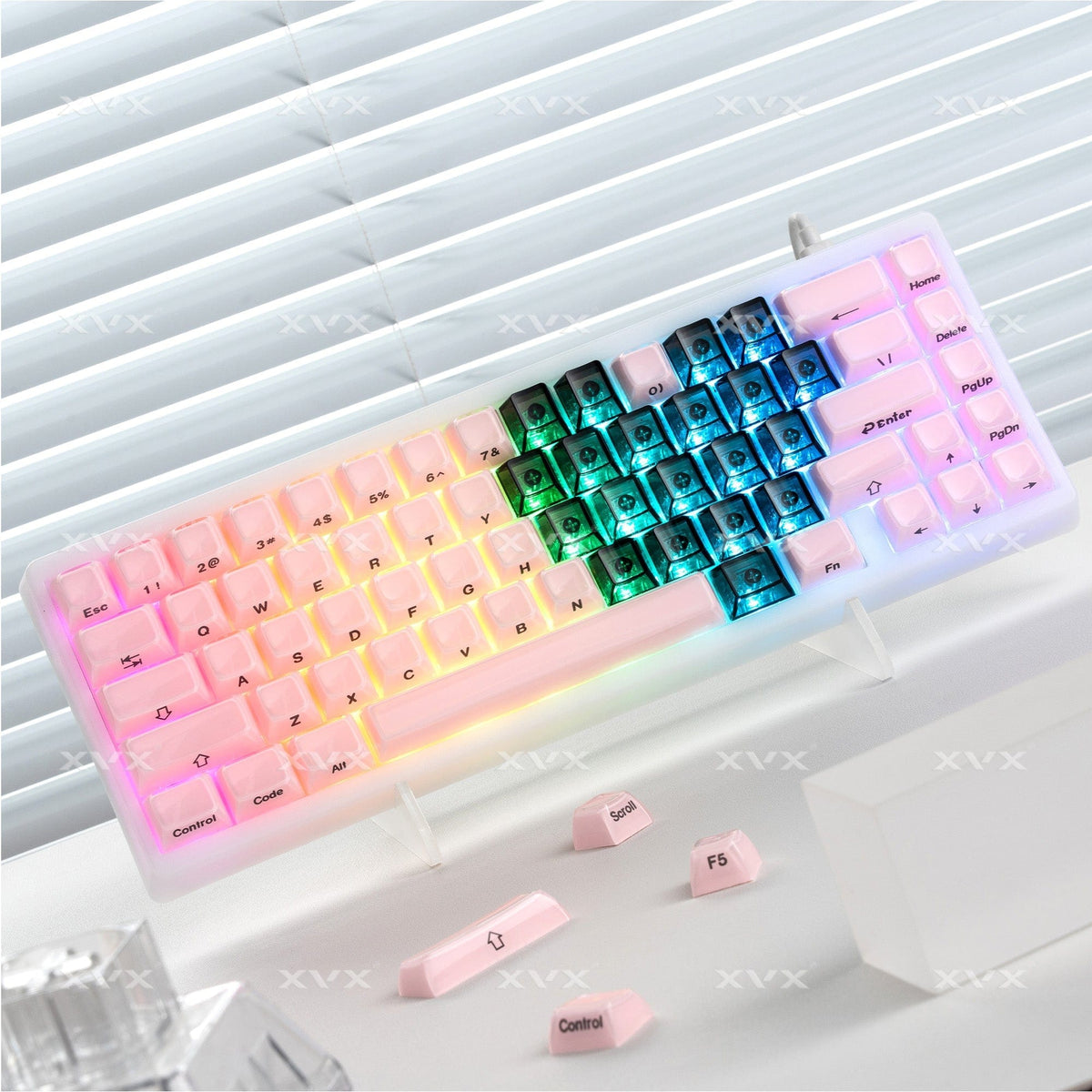 XVX Fizz Heart Series Cherry Profile PC 21-Key Artisan Keycap Set - A-1 Thread Vault