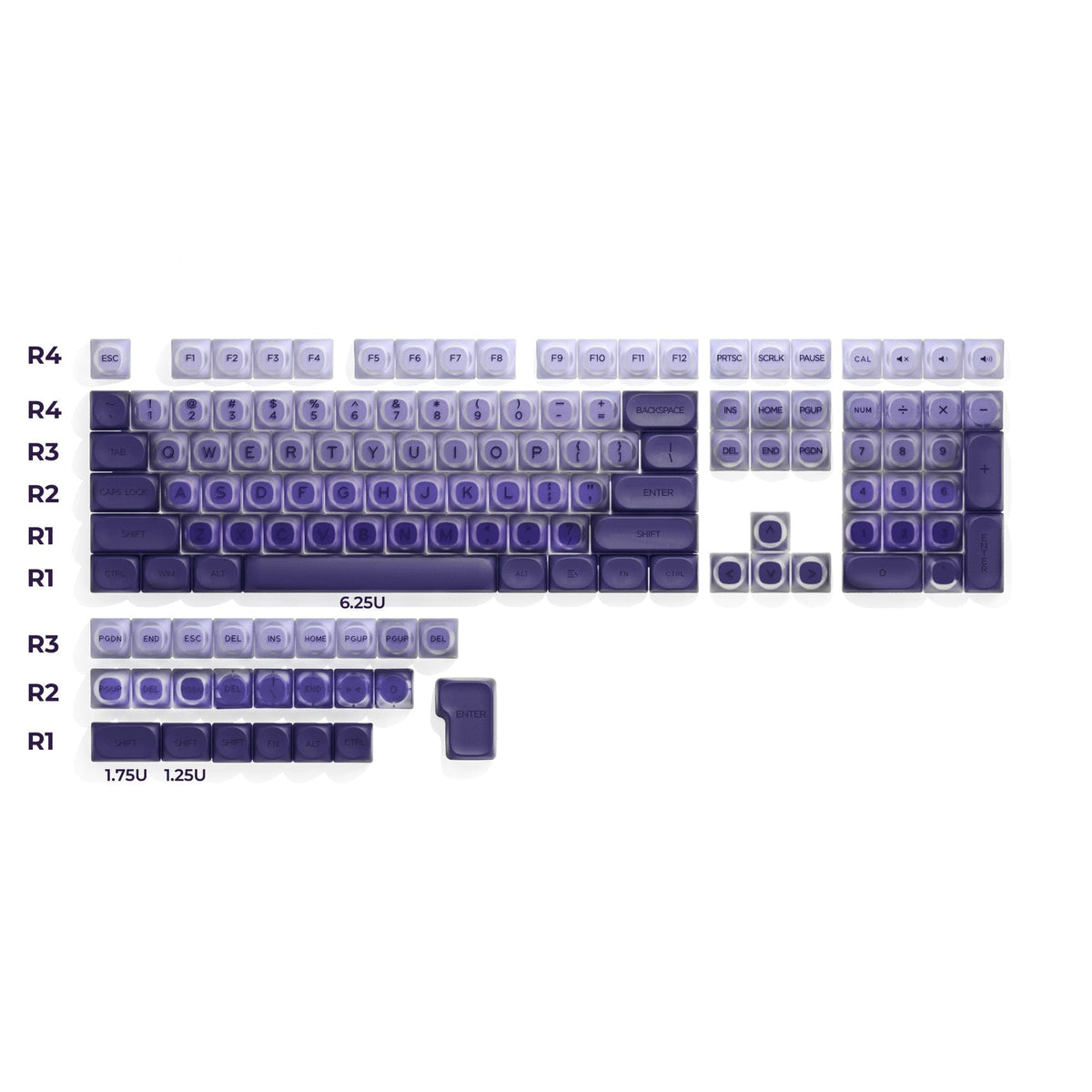 XVX Foundation Series HOA Profile Translucent PBT+PC 132-Key Keycap Set - A-1 Thread Vault