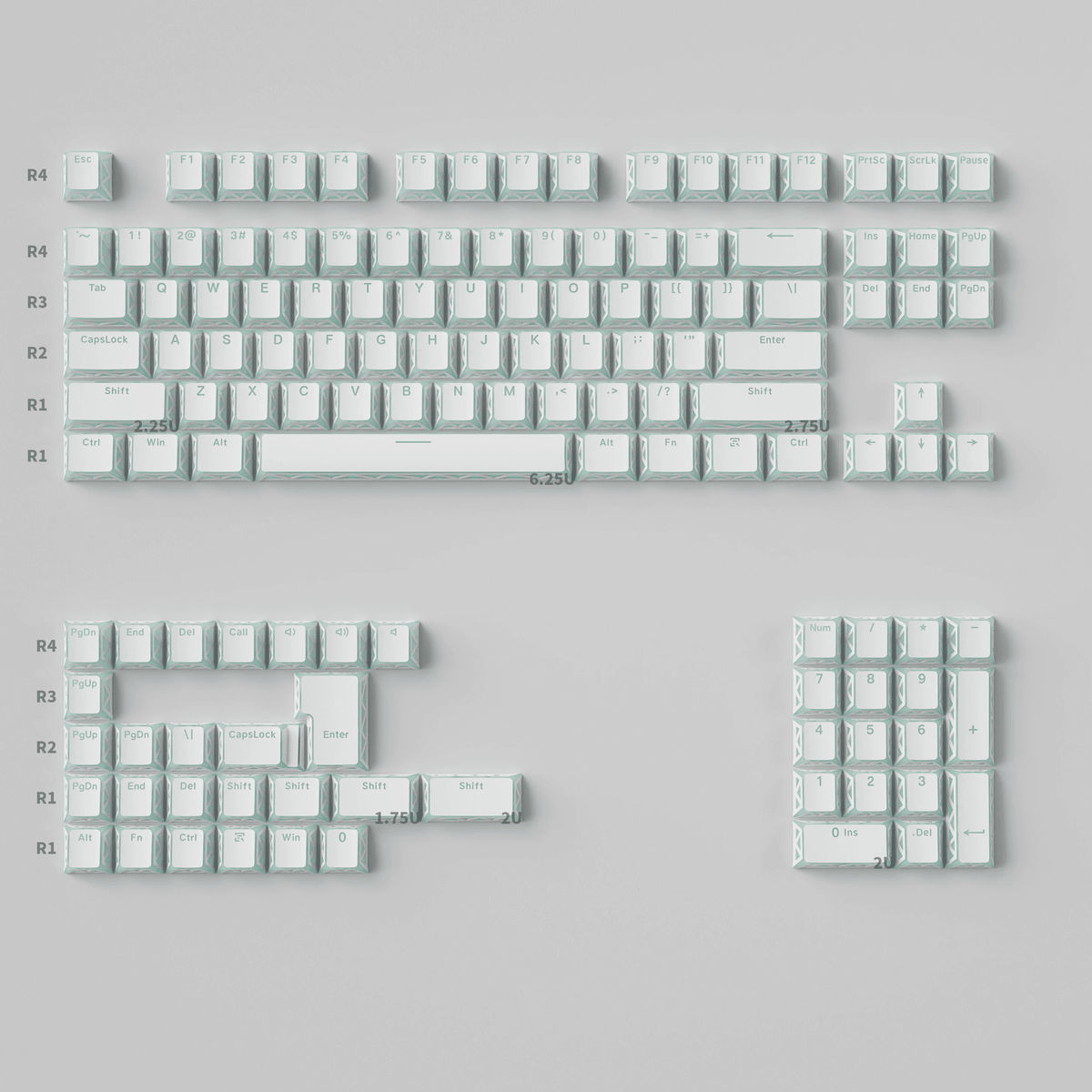 XVX PRISM Refraction Shine-Through Cherry Profile 130-Key PBT Keycap Set - A-1 Thread Vault