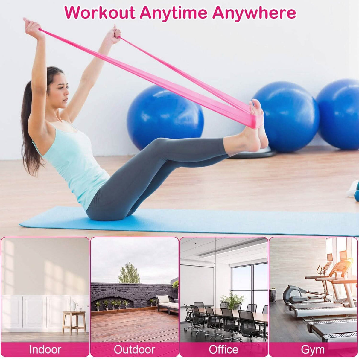 Yoga Resistance Band 3 Sets Non-Toxic Skin-Friendly - A-1 Thread Vault