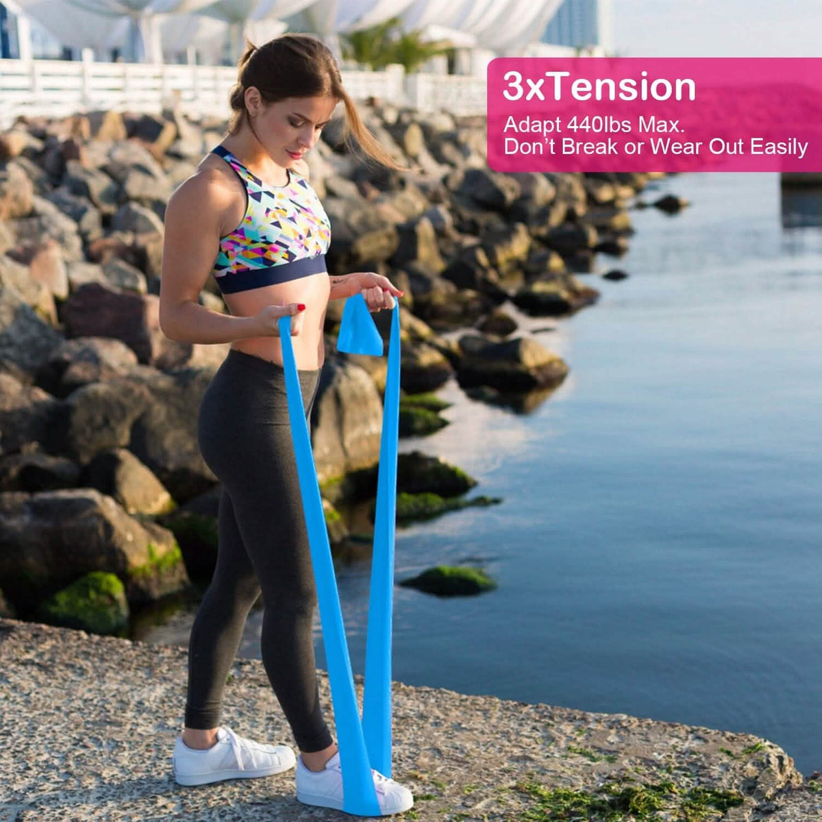 Yoga Resistance Band 3 Sets Non-Toxic Skin-Friendly - A-1 Thread Vault