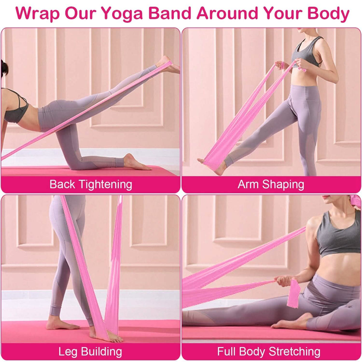 Yoga Resistance Band 3 Sets Non-Toxic Skin-Friendly - A-1 Thread Vault