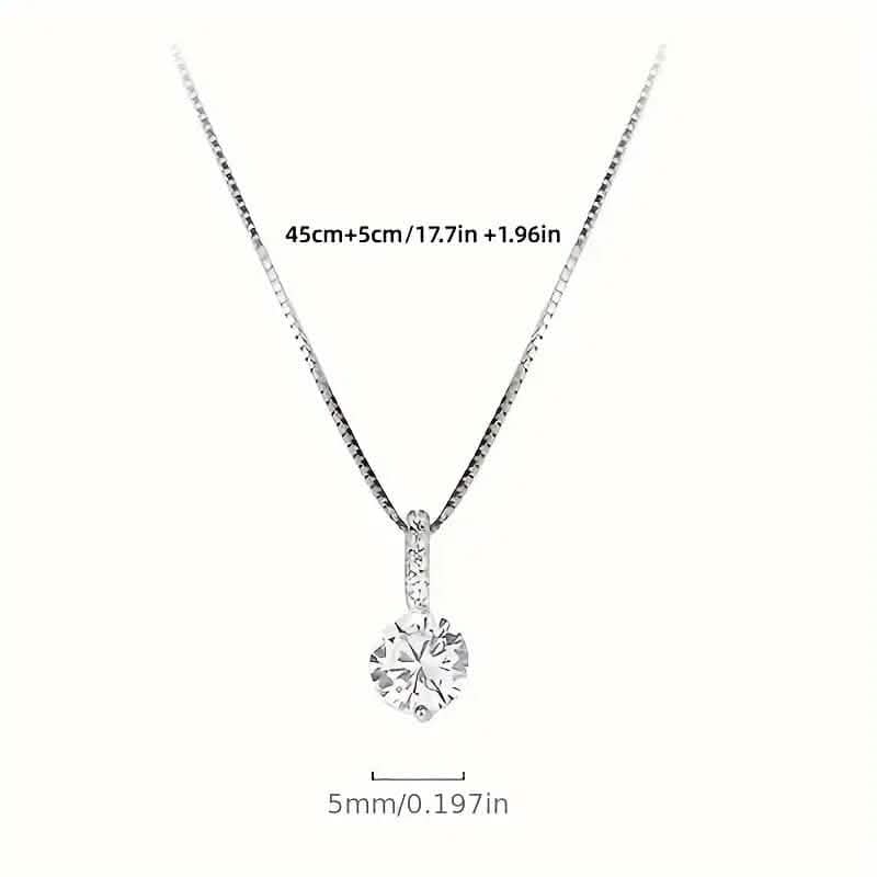 Zirconia Water Drop Pendant Clavicle Chain Necklace - A-1 Thread Vault