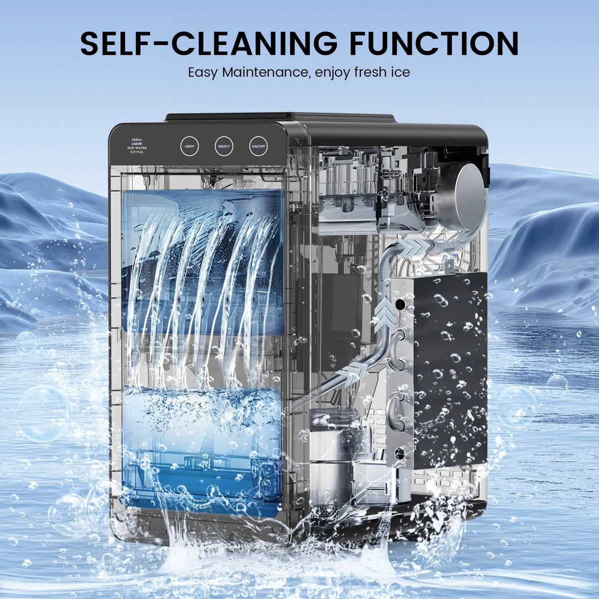 Portable Countertop Ice Maker – 8 Cubes/6 Min, Self-Cleaning - A-1 Thread Vault