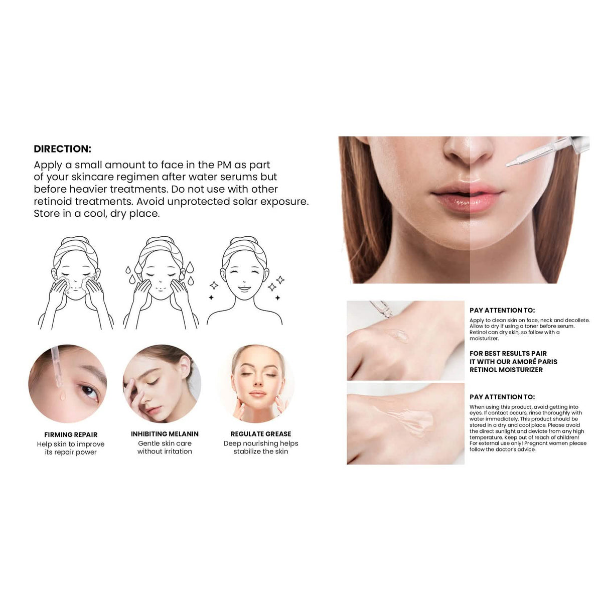Amore Paris 2.5% Retinol Serum For Face With Hyaluronic Acid Night Facial Serum - A-1 Thread Vault