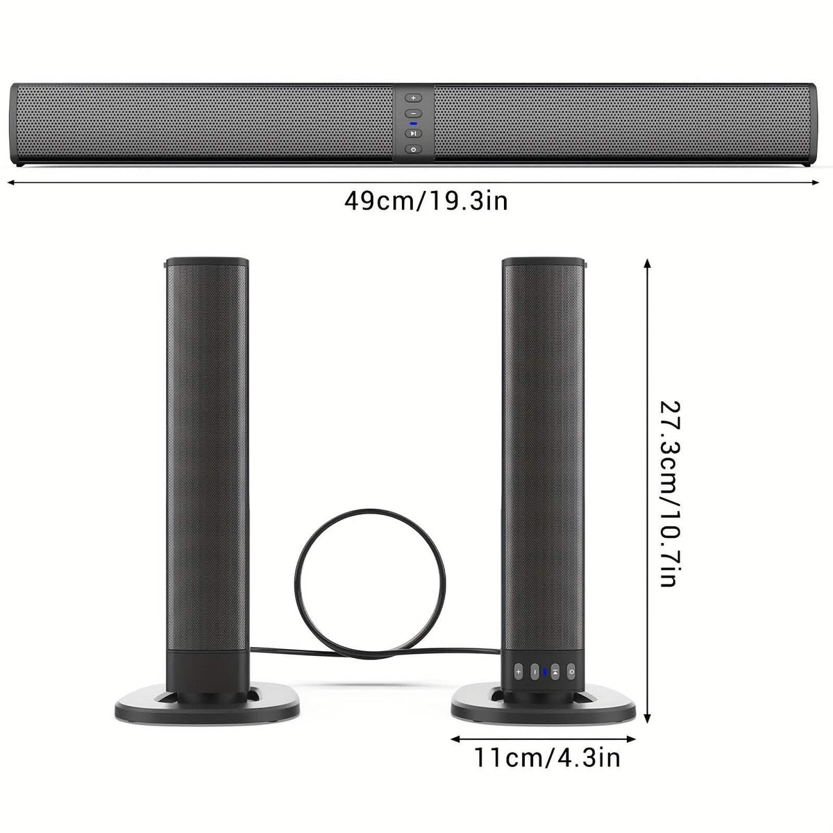 Wireless Soundbar for TV – 2-in-1 Detachable Bluetooth Speaker - A-1 Thread Vault
